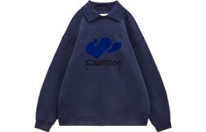 ADER ERROR X ZARA X Zara Свитшоты Unisex Royal Blue Стоячий воротник Умеренный Regular