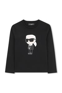 Детская хлопковая кофта с длинным рукавом Karl Lagerfeld, черный