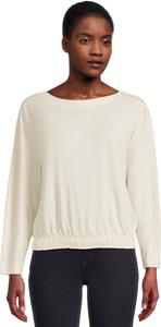 Женский джемпер с эластичным подолом и вырезом-лодочкой Lilla P, Talc