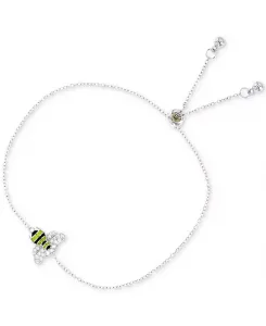 Браслет-Боло с кубическим цирконием и эмалью в виде пчелы Macy'S, silver