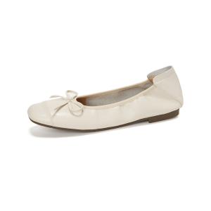 Повседневные однобортные туфли женские QITUMAUL, Ecru[Heel Height 1Cm]