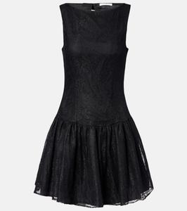 Мини-платье из кружева с бантом Nina Ricci, черный