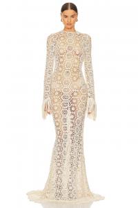Платье макси Bronx and Banco Crochet, кремовый