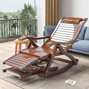 FANCYCHIC Бамбуковое кресло-качалка для балкона, раскладное, без подушки, цвет tea, цвет brown