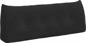 Подушка для спины , черная, 120 x 24 x 50 см, бархат vidaXL