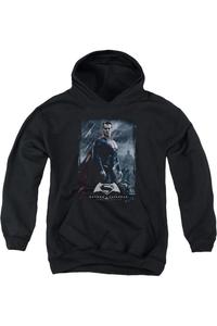 Батмен против Супермена худи с принтом Супермена молодежное Gildan, черный