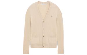 Уютный кардиган с аппликацией Baby Fox Maison Kitsune, светлый хаки