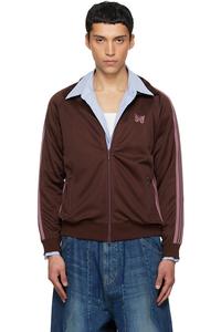 Полиэтиленовая гладкая спортивная куртка Needles, коричневый