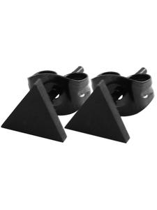 Adeliás Женские серьги - серьги-гвоздики из нержавеющей стали черного цвета