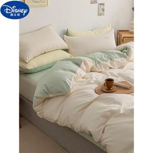 Disney Комплект постельного белья с простыней на резинке, 150x200 см, цвет офф-уайт и бобовый зеленый