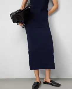 Прямая юбка из жаккардового трикотажа Adolfo Dominguez, темно-синий