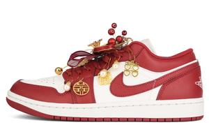 Jordan Кроссовки Air 1 Wedding Shoes мужские красные устойчивые к истиранию низкие винтажные баскетбольные