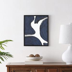 Картина в рамке Safavieh Petrichor Midnight, 40x50 см, темно-синий / слоновая кость