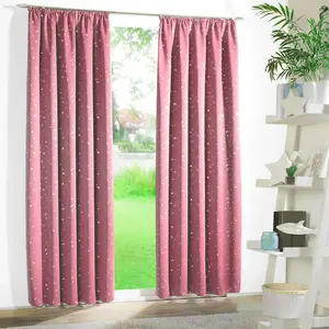 Штора Sarin с тесьмой для сборки, 1 шт., непрозрачная, термо, тепло- и холодоизоляционная, затемняющая, гардина, штора Weckbrodt, розовый
