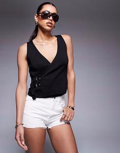 Топ River Island с пряжкой черного цвета