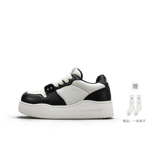 Термоустойчивые противоскользящие и износостойкие низкие кеды для скейтбординга женские черно-белые WANDER AROUND