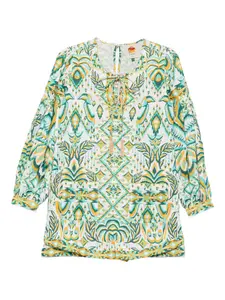 Комбинезон с принтом «Тропический гобелен» FARM Rio, синий