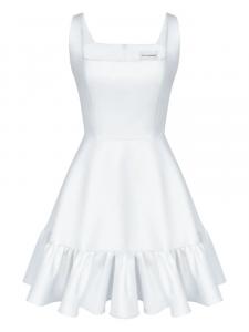 POST MERIDIEM платье миди с оборками, белый
