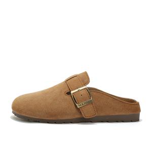 Mulinsen Женские противоскользящие тапочки с резиновой подошвой и закрытым носком карамельного цвета, цвет Caramel