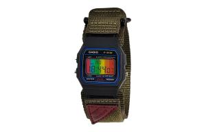 CASIO Мужские часы Retrofit Series с кварцевым механизмом и нейлоновым ремешком, черный циферблат