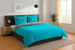 Комплект постельного белья Heimtexland Teddy Flannel с двумя вещами | Зимний пододеяльник | Мягкий и теплый | 2 наволочки 80x80 | Пододеяльник 200x200 | Идеальный подарок с эффектом кашемира на Рождество, тип 751 Petrol heimtexland