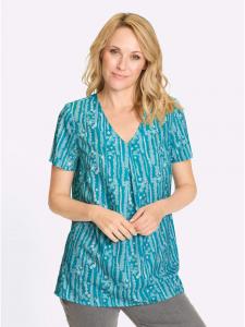 Sieh an! Туника с принтом бирюзового и кремового цвета