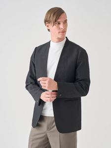 Куртка без воротника из выстиранной шерсти и льна (поплин) | FJ259