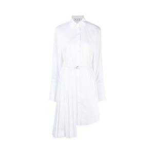 Платье Off-White Diag Plisse Shirt Dress, White