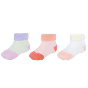 Мягкие и необычные однотонные носки с рисунком Ctm Infant (3 шт.) CTM, цвет Mint Purple Pink