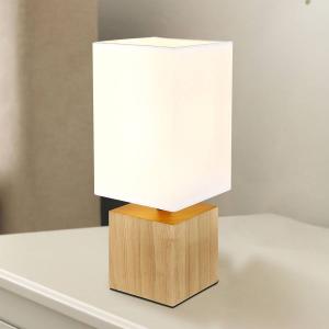 Настольная лампа Globo Lighting Valentino, структурная ткань / массив дуба - 1-ламповый - белый