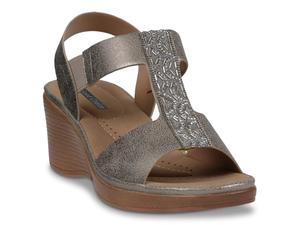 Сандалии Good Choice Elissa Wedge Sandal, Pewter Metallic