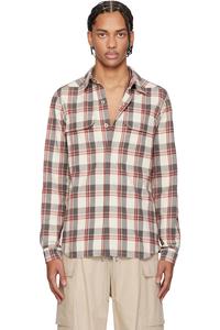 Rick Owens Рубашка-Накидка цвета слоновой кости и серого цвета с изображением храма