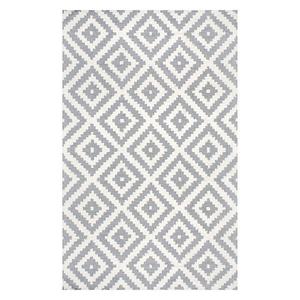 Геометрический шерстяной ковер Kellee Nuloom, серый, 153x153 см, круглый