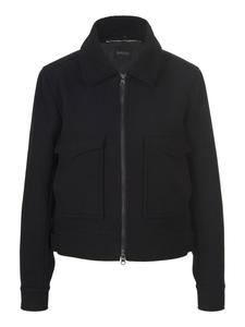 MADELEINE Короткая куртка со съемным воротником из искусственного меха, черного цвета