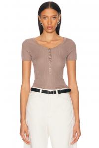 Боди с ребристыми пуговицами Lemaire, Misty Mauve