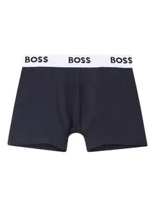 Комплект из трех боксеров с логотипом BOSS Kidswear, синий
