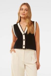 Жилет с отворотом Lydia Forever New, черный
