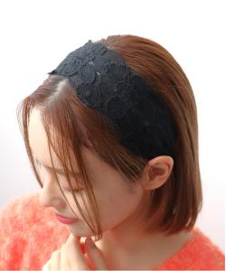 Повязка на голову «Три четверки времени»/«Цветочная кружевная повязка» Three Four Time, цвет Black