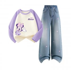 Детская повседневная спортивная одежда Disney, фиолетовый