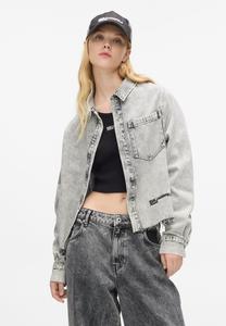 Блуза Karl Lagerfeld Jeans Button-down blouse, Bleached Grey/Mottled Dark Grey