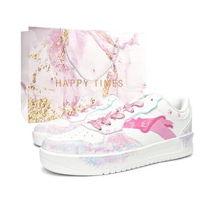 ANTA Расслабленные устойчивые к истиранию увеличивающие рост нескользящие низкие кроссовки для скейтборда unisex pink