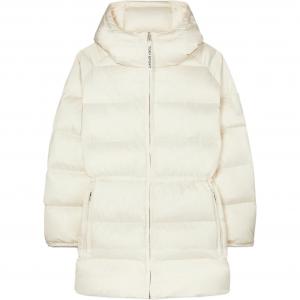 Tory Burch Пуховая куртка женская, цвет слоновая кость, жемчужно-белый, с капюшоном