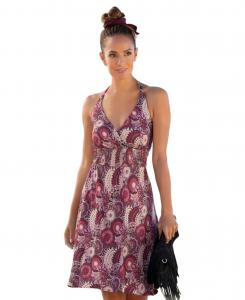 Женское платье с принтом и завязками на шее LASCANA, Purple multi