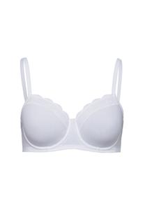 Бюстгальтер из хлопкового кружева с чашками HANRO, белый