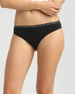 Хлопковые менструальные трусики Protect со средней текучестью, которые можно стирать Dim, черный