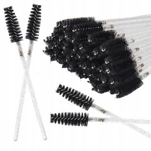 ЩЕТОЧКИ ДЛЯ РЕСНИЦ И БРОВЕЙ 50 ШТ. ОДНОРАЗОВЫЕ СПИРАЛКИ С СЕРЕБРЯНЫМИ БЛЕСТКАМИ doUp.