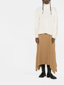 Кашемировый джемпер с высоким воротником JIL SANDER, белый