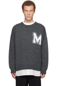 Mm6 Maison Margiela Серый вязаный свитер-трансформер в университетском стиле