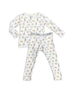 Унисекс Молоко и усилитель; Пижамный комплект Cookies — малыш, маленький ребенок Bellabu Bear, цвет White