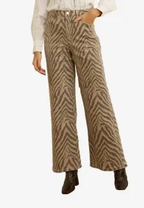 Укороченные джинсы прямого кроя с зебровым принтом Love & Roses, Brown